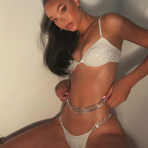 Chaîne de Taille Corporelle Sexy en Cristal pour Femme, Bijou Triple Rangée de Strass, Style Danse du Ventre, Inspiration Plage pour Jeans Tendance - Product Image 3
