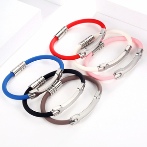 Personalizada metal de acero inoxidable Pulsera de silicona with cierre iman - Product Image 5