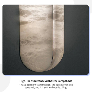 Lámpara de Pared LED de Latón Alabastro, Moderna y Lujosa, Luz Lineal Tipo Cápsula, Diseño Artístico para Pasillo, Dormitorio, Hotel - Product Image 4