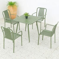 Ensemble table et chaises colorées d'extérieur, terrasse, chaises en alliage d'aluminium imperméables, meubles de table et chaises pour restaurant