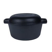 Ensemble de casseroles en fonte pré-culottée robuste 2-en-1, idéal pour le camping et la cuisine à domicile