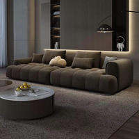 Canapé modulaire rectangulaire minimaliste italien avec housse amovible en tissu, extensible et gonflable, pour salon, salle à manger, hôtel