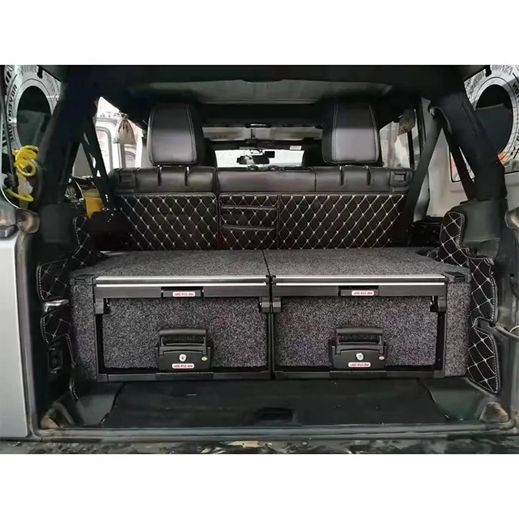 Xe Drawer Rear Cargo Lưu Trữ Box SUV Pickup Truck OEM 4X4 Off-Road Phụ Kiện Bộ Dụng Cụ Nhà Bếp Con Lăn Ngăn Kéo Cho Jeep Wrangler JK