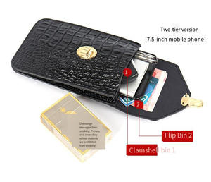 Bolso para teléfono móvil para hombre, exquisito bolso colgante para teléfono móvil para hombre, bolso de cuero impermeable para teléfono - Product Image 4