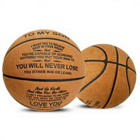 Ballon de basket en cuir de vache véritable, taille 5/6/7, personnalisable, durable, respectueux de l'environnement, pour les sports d'extérieur pour adultes