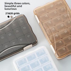 Pastillero Semanal Multicolor Cuidadosamente Seleccionado, Organizador de Pastillas Portátil para 7 Días, 21/<span class=keywords><strong>28</strong></span> Compartimentos, Almacenamiento Multicompartimento - Product Image 2
