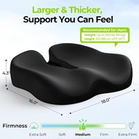 Coussin en mousse à mémoire soulage les hémorroïdes et la douleur au coccyx. Il convient aux chaises de bureau et aux coussins de voiture avec manteaux noirs