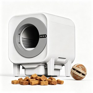 Caja de arena autolimpiable completamente cerrada para gatos, gran capacidad, desodorizador instalado, bajo nivel de ruido, segura para la limpieza diaria de desechos de gatos - Product Image 1