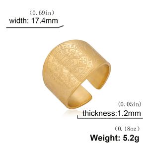 Bague Magique Énochienne Myshape, Amulette de Protection <span class=keywords><strong>Kabbale</strong></span> de Salomon, Hexagramme en Acier Inoxydable, Triangle, Bijoux Religieux - Product Image 5