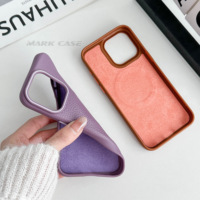 Coque de téléphone en TPU à motif litchi, antichoc et compatible avec le chargement sans fil, pour iPhone 17 Pro Max et Samsung S25 Ultra