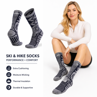 Chaussettes de ski longues en coton standard de couleur foncée pour filles, compression d'automne, logo personnalisé Elite 3D tricoté en coton