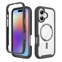 Étui de protection intégrale transparent robuste avec cadre avant pour iPhone 17 Star Triple Defence Phone Case avec protection d'écran