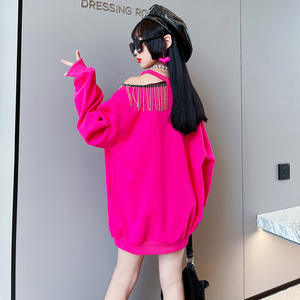 Suéter Rosa Fuerte con Borlas Grandes para Niña, Moda 2021, Negro, 5-15 Años - Product Image 3