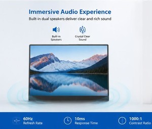 AHXJKA 10,5 Zoll 1920x1280 IPS LCD Touchscreen Tragbarer Monitor Typ C Plug&Play Eingebaute Lautsprecher Gaming Laptop 300cd/<span class=keywords><strong>m</strong></span> - Product Image 5