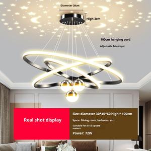 Salon Salle À Manger Lustre Suspendu En Aluminium Réglable Hauteur LED Télécommande Moderne Nordique - Product Image 6