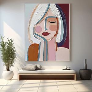 Arte Mural 3D Vertical, Colorido, Abstracto, Minimalista, Contemporáneo, sobre Lienzo, Regalo para la Inauguración de una Casa - Product Image 2