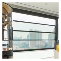 Ventana Panorámica Moderna de Aluminio con Doble Vidrio y Control Remoto Automático, Ventana de Vista Amplia con Ventana Fija
