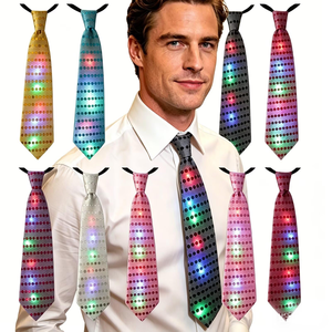 Corbata LED con Lentejuelas Brillantes, Corbata Intermitente para Fiestas de Acción de Gracias, Club, Bar, Accesorio de Actuación, Accesorio Luminoso - Product Image 1