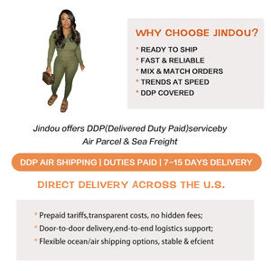 Set da donna 2025 all'ingrosso di maglieria Casual 2 pezzi lavorato a maglia con cerniera Skinny Set di maglioni Casual a manica lunga completo 2 pezzi - Product Image 3