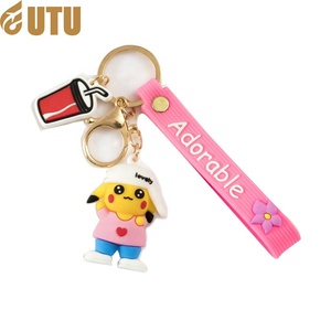 Llavero de plástico de Pikachu de Pokémon, lindo pato, tortuga Kajeni, accesorios colgantes para mochila de hombre y mujer, venta al por mayor - Product Image 5