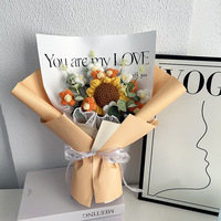 Cadeaux pour la fête des mères, bouquet de fleurs en crochet fait main, petite marguerite en tricot, avec lumière, pour maman, femmes, filles