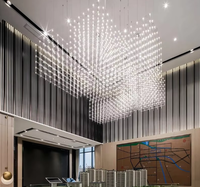 Insolite Moderne Grand LED Carré Étoile Lustre Intérieur Pendentif Éclairage pour Hôtel Hall Plafond De Taille Moyenne Suspendu En Gros