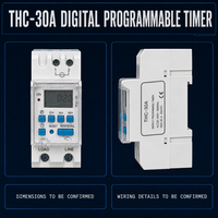 Sakelar Timer Digital Terprogram 30A 220V 240V AC Relay Waktu Mingguan dengan Layar LCD Kontrol Manual dan Fungsi Reset