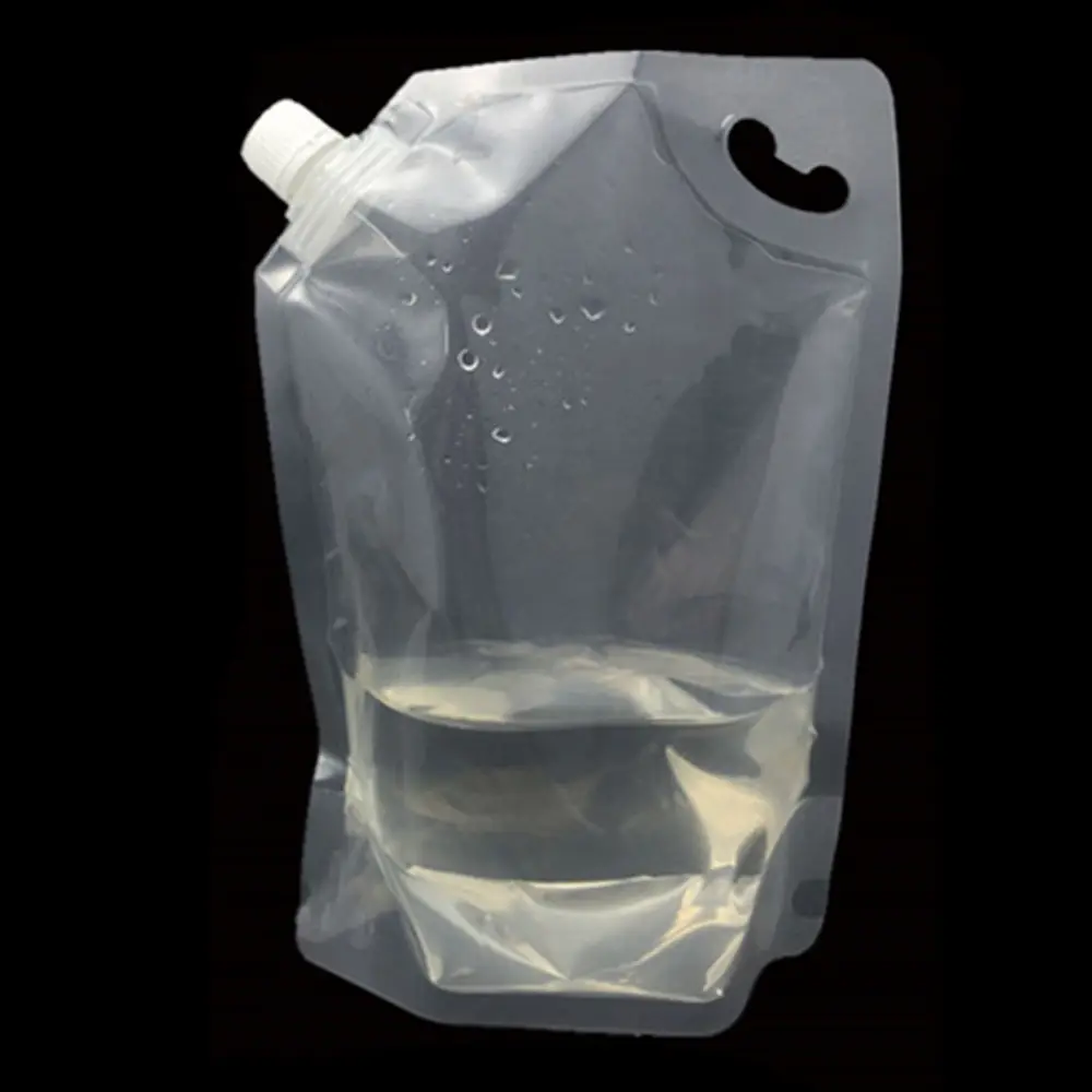 プラスチック製のクリアホワイトスタンドアップ飲用液体パッキングベベルスパウトポーチ飲料ジュースミルクコーヒー用スパウトポーチ