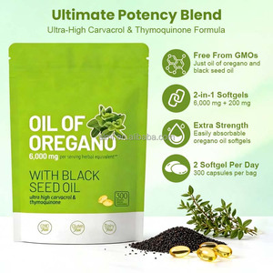 Suplemento Dietético <span class=keywords><strong>de</strong></span> Aceite <span class=keywords><strong>de</strong></span> Orégano Ultra Alto en Carvacrol y Timokinona, Sin GMO, Sin Gluten, Sin Lácteos, con Aceite <span class=keywords><strong>de</strong></span> Semilla Negra - Product Image 2