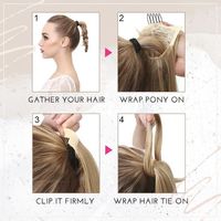 Extensions de queue de cheval 100% cheveux humains russes vierges Remy, double épaisseur, naturelles, à clipser, douces et brillantes