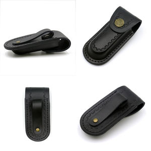 Handgemaakte Aangepaste Outdoor Opvouwbare Mes Hoes Tas Top Lederen Schede Met Clip Gemaakt Van Polymeer En Nylon - Product Image 5