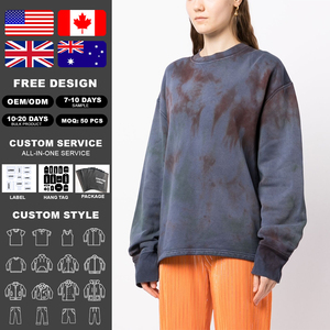 เสื้อสเวตเชิ้ตคิงเซ็นคุณภาพสูง ทรงโอเวอร์ไซส์ แขนยาว สไตล์วินเทจ ซักแบบ Dirty Washed สำหรับทุกเพศ ผลิตจากผ้าฝ้าย 100% เหมาะสำหรับฤดูใบไม้ผลิ - Product Image 2