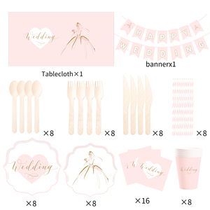 DAMAI - Juego de Platos de Papel para Postre con Temática de Boda Personalizada, Vajilla Desechable para Decoración de Fiestas de Boda - Product Image 3
