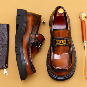 Men's Breathable <b>Waterproof</b> Lightweight Slip-On Leather <b>Shoes</b> Business Formal Flat Casual Outdoor Height Increasing Large Sized - Product Image 3