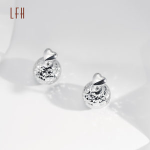 Pendientes de Bola con Diseño de Patrón en Oro Real de 18K, 12mm, Empeñables, Oro Sólido AU750, Pendientes de Aro de Oro Real de 18k - Product Image 4