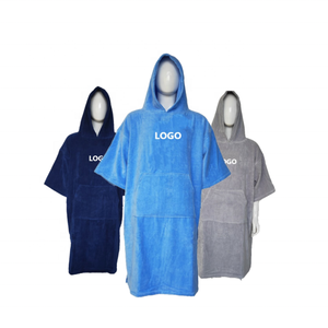 100% algodón exterior terciopelo interior Terry playa suave toalla <span class=keywords><strong>Surf</strong></span> <span class=keywords><strong>Poncho</strong></span> toalla Sudadera con capucha - Product Image 1