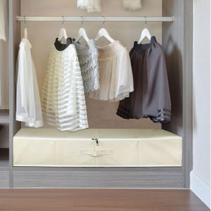 Caja de Almacenamiento Rectangular Plegable Moderna para Cama, con Soporte de Plástico, Asas, Tapa con Cremallera, Organizador, Contenedor de Almacenamiento para Mantas - Product Image 4