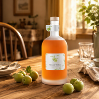 Offre Spéciale – Bouteille de Vin en Verre Dépoli Rond avec Bouchon en Bois 500 ml – Emballage Mat pour Boissons