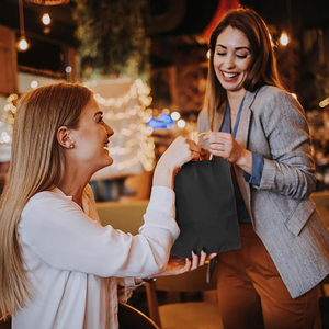 Kraft Paper Bags With Handle Custom Printed Recyclable Paper Shopping Bags For Cake Bread Baking Takeout Paper <b>Packaging</b> - Product Image 6