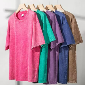 Camisetas Extra Grandes con Logo Personalizado OEM, Estampado Gráfico de Anime con Lavado Ácido, Camiseta Vintage de Algodón Grueso <span class=keywords><strong>para</strong></span> Hombre - Product Image 3