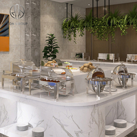 Großhandel Restaurant Buffet Round Roll Top Hot Pot Chafing Koch Gericht Set Essen wärmer Chafing Chafer Food Warmer für Catering