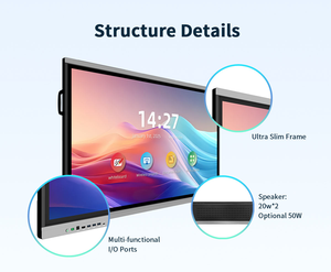 Tableau blanc interactif intelligent 4K UHD de 56 pouces <span class=keywords><strong>avec</strong></span> double système d'exploitation Android 16, <span class=keywords><strong>caméra</strong></span> <span class=keywords><strong>et</strong></span> microphone <span class=keywords><strong>intégrés</strong></span> - Product Image 3