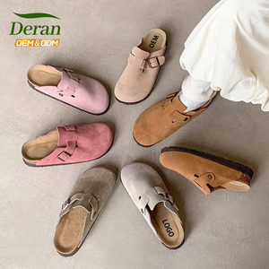 Zuecos <span class=keywords><strong>Birkenstock</strong></span> Unisex Personalizados de DERAN, Zapatos de Corcho Antideslizantes de Cuero Genuino de Alta Calidad con Soporte de Arco para <span class=keywords><strong>Mujer</strong></span> - Product Image 3