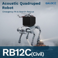 Plateforme robotique quadrupède de recherche et de sauvetage en milieu sauvage avec support de charge utile et dispositif acoustique longue portée LDAD 145 dB pour communication et alerte