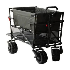 Portable Utility Wagon Home Garden Hand Cart Trolley Camping Folding Collapsible Rolling Cart Collapsible Shopping Cart