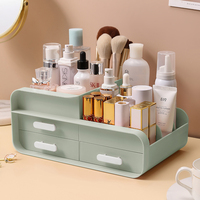 Organisateur de bijoux multifonctionnel à trois niveaux avec tiroirs, support pour pinceaux de maquillage, boîte à bijoux, salon, plastique PP