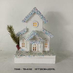 Wholesale Factory Direct LED Light-Up Wooden <strong>Village</strong> <strong>House</strong> Craft for <strong>Christmas</strong> Decoration Popular Style - Product Image 4