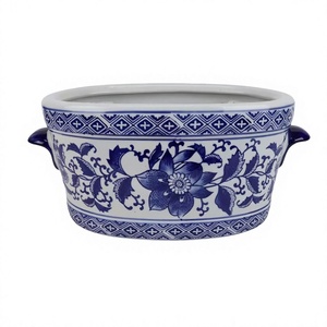 New Chinese Style Ceramic Vase Flower <strong>Pot</strong> Binaural <strong>Happy</strong> Character Blue and White Porcelain Floor Bonsai Green Plant Flower <strong>Pot</strong> - Product Image 6