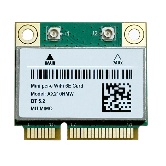 Pci-e Wifi6 Dual Band 3000mbps AX210HMW INTEL AX210 Wireless Half Mini Wifi Card BT 5.0 802.11ax / Ac 2.4ghz 5ghz 2.4ghz / 5ghz