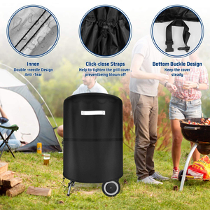 Housse de protection <span class=keywords><strong>ronde</strong></span> imperméable pour <span class=keywords><strong>barbecue</strong></span> au charbon de bois avec cordon de serrage et boucle de rangement, pour <span class=keywords><strong>barbecue</strong></span> extérieur <span class=keywords><strong>Weber</strong></span> Master - Product Image 4